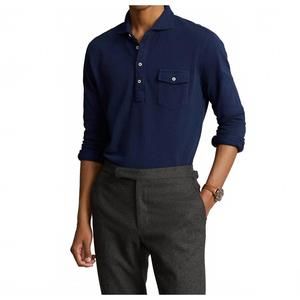 NEW POLO RALPH LAUREN long sleeve mesh polo in navy